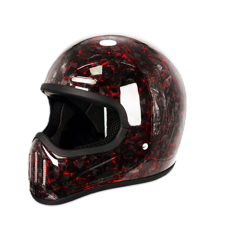 Carbon Fiber Lightweight Motorcycle Helmet - Nowy kask pełnotwarzowy z włókna węglowego