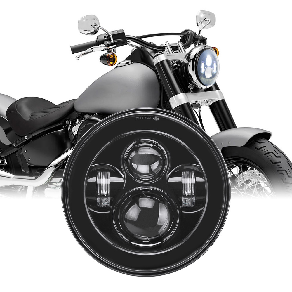 Universal Motorcycle Led Headlight Projector - Uniwersalny reflektor LED 7 cali DRL