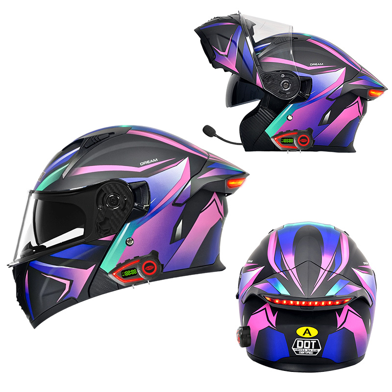 Modular Flip Up Motorcycle Helmet Dot Approved - Kaski motocyklowe DOT z podwójnym wizjerem,