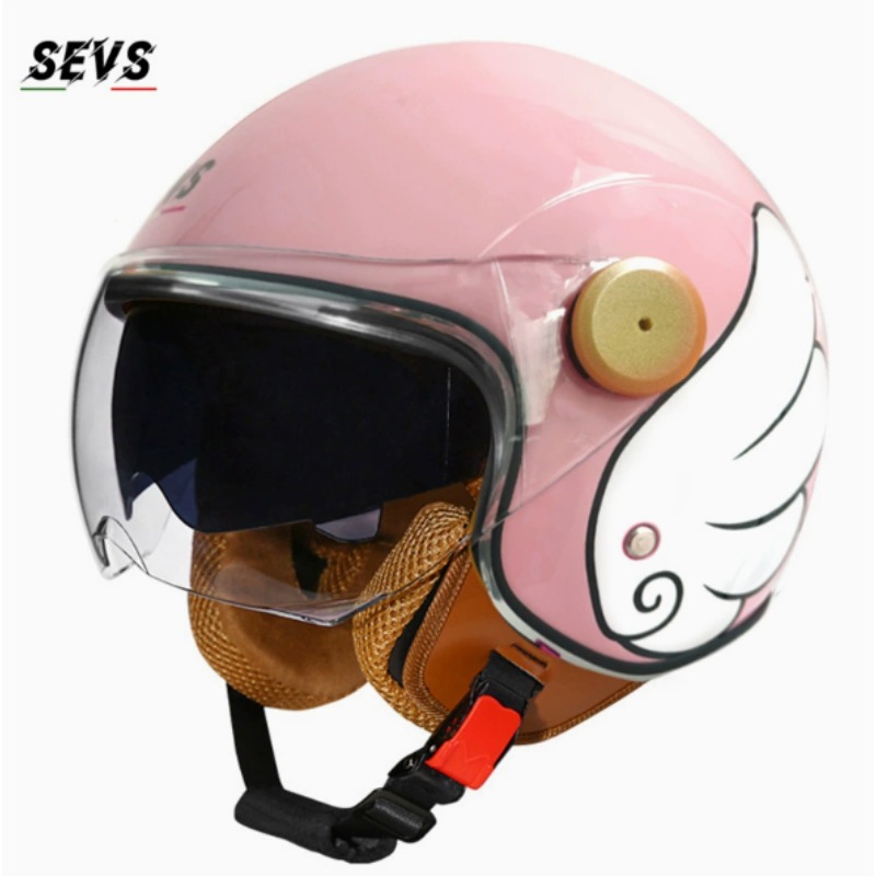 Vintage Open Face Retro Helmet - Certyfikat DOT Otwarty kask motocyklowy 3/4