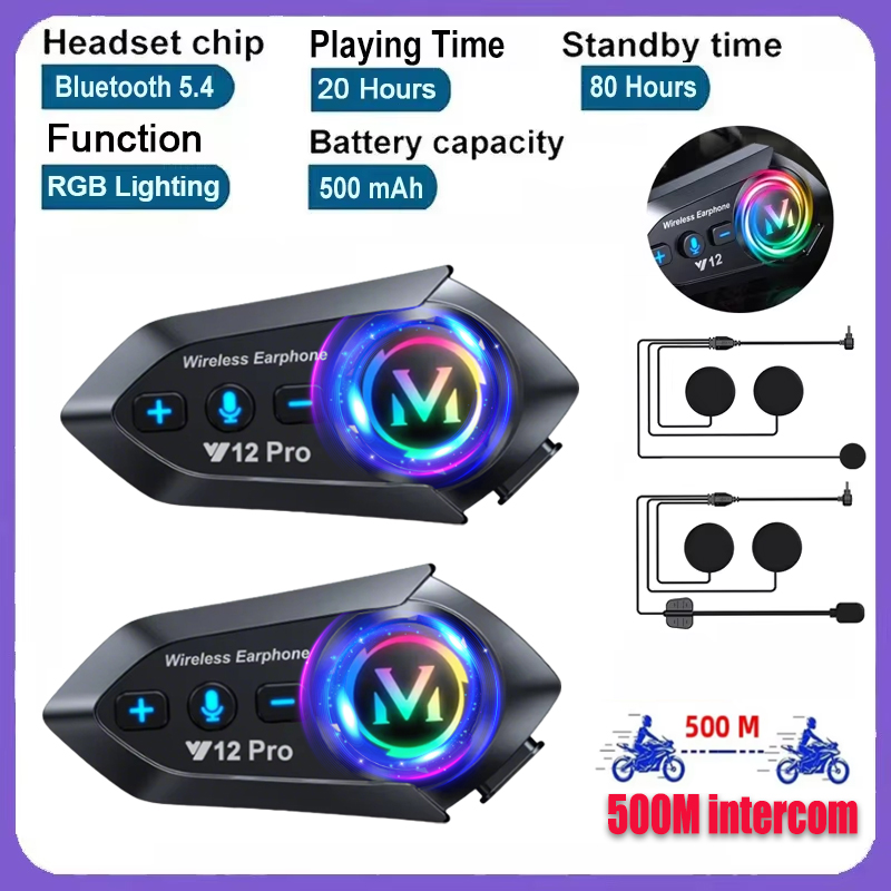 Universal Motorcycle Helmet Intercom Headset - Zestaw słuchawkowy motocyklowy Y20 Pro 1/2x