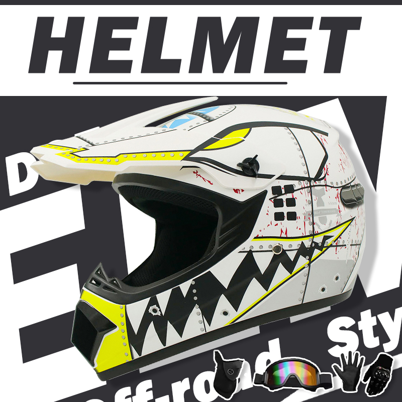 Off Road Motocross Helmet Goggles Set - Zestaw kasków motocrossowych i terenowych –