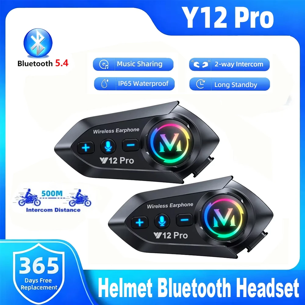 Full Face Motorcycle Helmet With Bluetooth - Interkom Bluetooth do kasku motocyklowego Y12