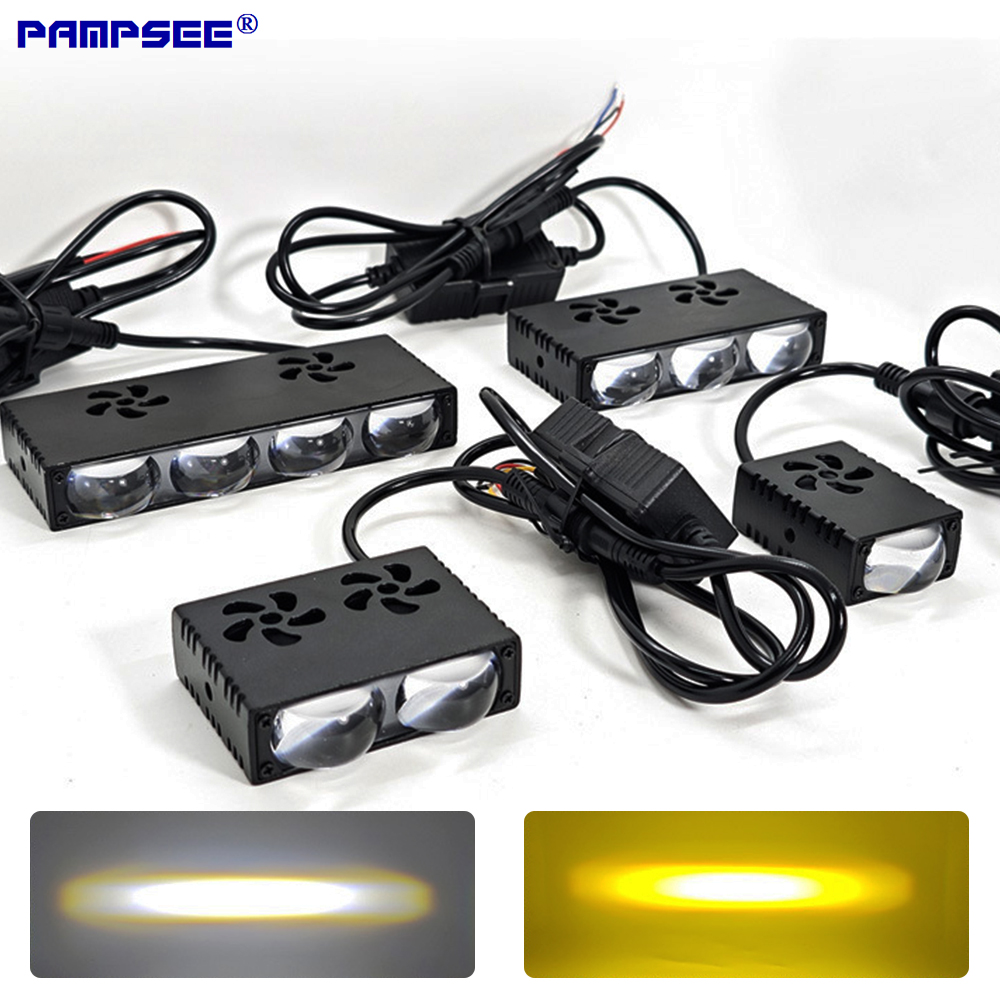 Universal Motorcycle Led Headlight Projector - Światła LED do grilla samochodowego, reflektory