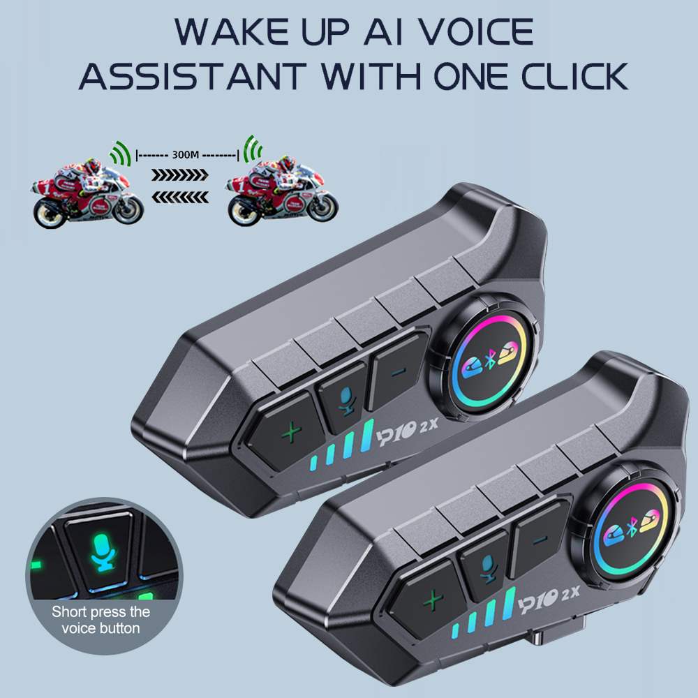Full Face Motorcycle Helmet With Bluetooth - Y10 2x Motocyklowy Interkom Bluetooth Zestaw