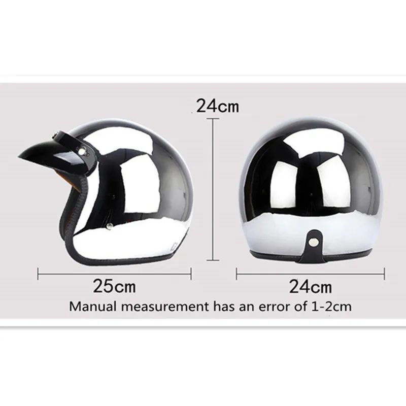 Lustrzany Srebrny Chromowany K – Vintage Open Face Retro Helmet recenzja i cena