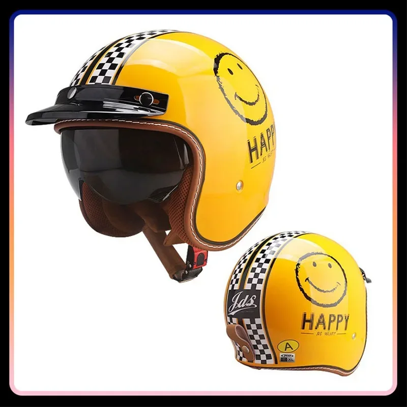 Kask motocyklowy otwarty dla m – Vintage Open Face Retro Helmet recenzja i cena