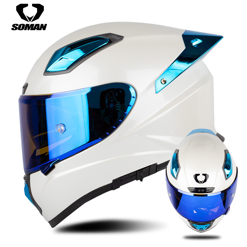 Kask motocyklowy Soman z włókn – Carbon Fiber Lightweight Motorcycle Helmet recenzja i cena