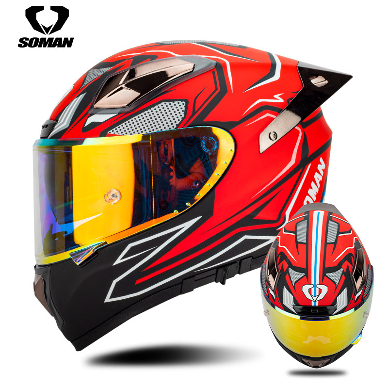 Kask motocyklowy Soman z włókn – Carbon Fiber Lightweight Motorcycle Helmet recenzja i cena