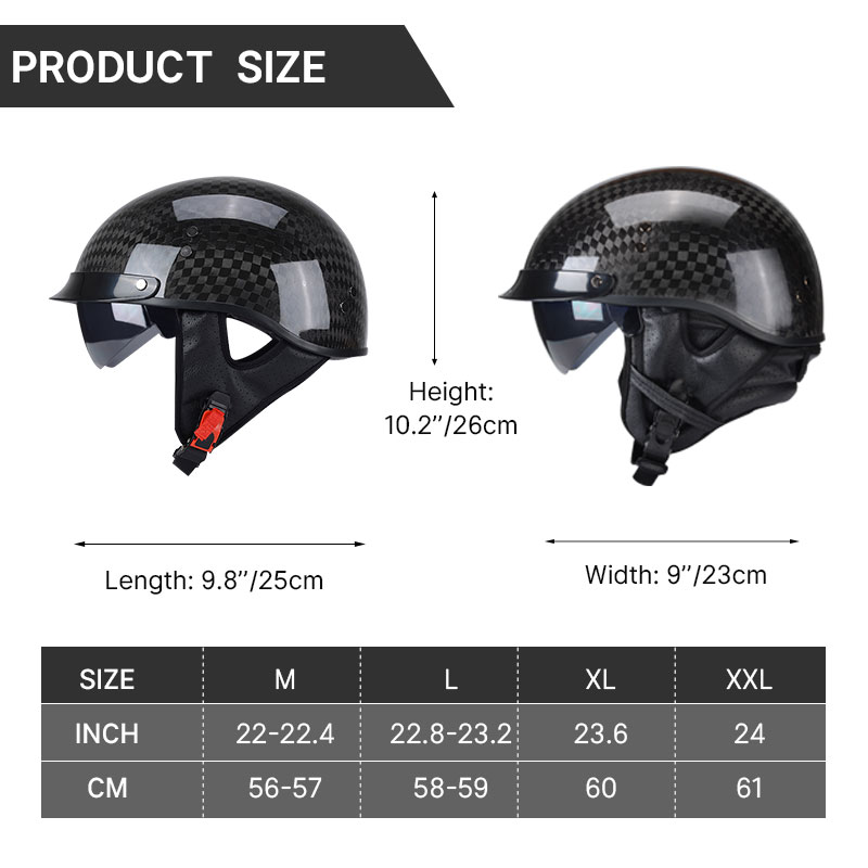 Lekki, błyszczący, czarny kask – Carbon Fiber Lightweight Motorcycle Helmet recenzja i cena