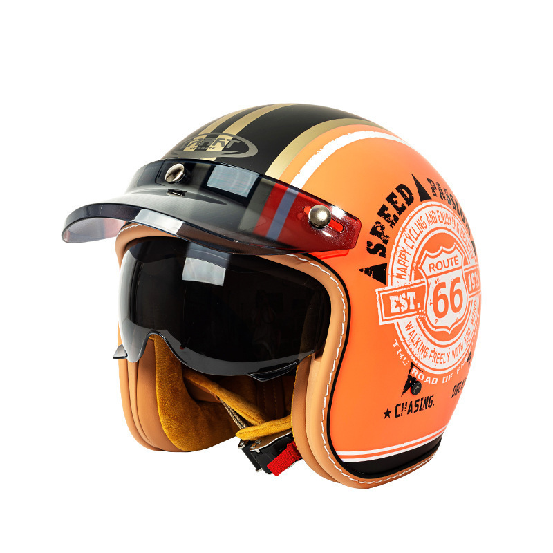 Kask motocyklowy vintage typu  – Vintage Open Face Retro Helmet recenzja i cena
