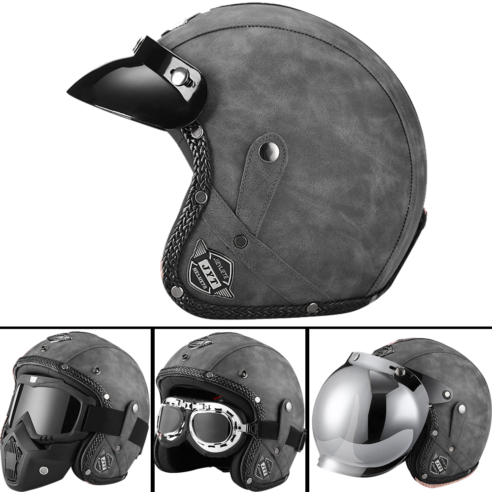 DOT 3/4 Open Face Motorcycle R – Vintage Open Face Retro Helmet recenzja i cena