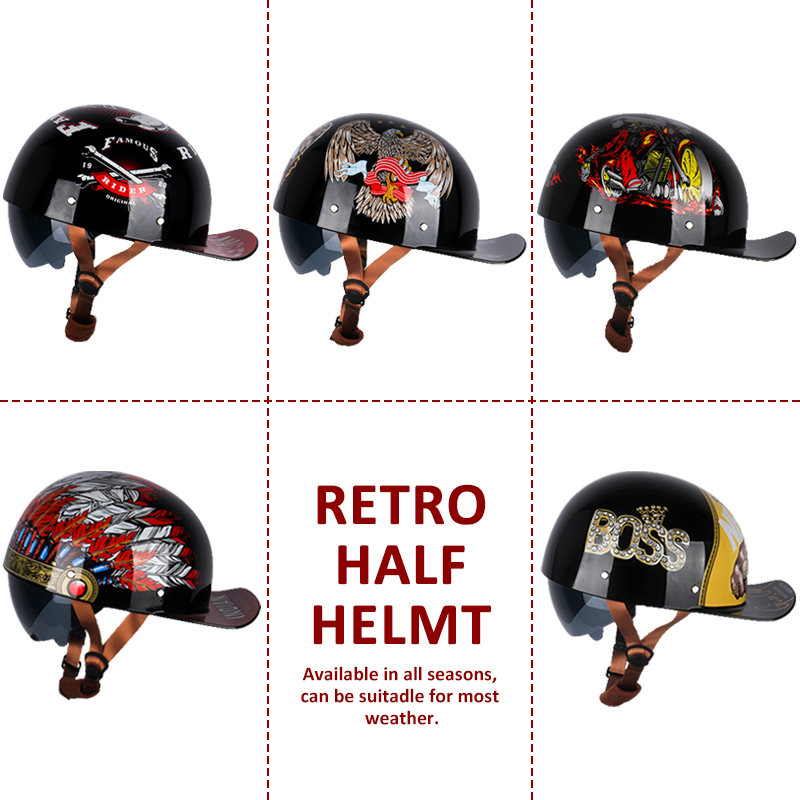Uchoose letni motocykl Casque  – Vintage Open Face Retro Helmet recenzja i cena