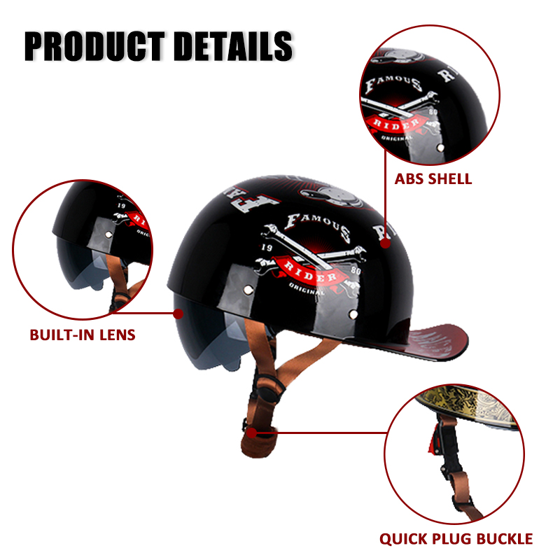 Uchoose letni motocykl Casque  – Vintage Open Face Retro Helmet recenzja i cena