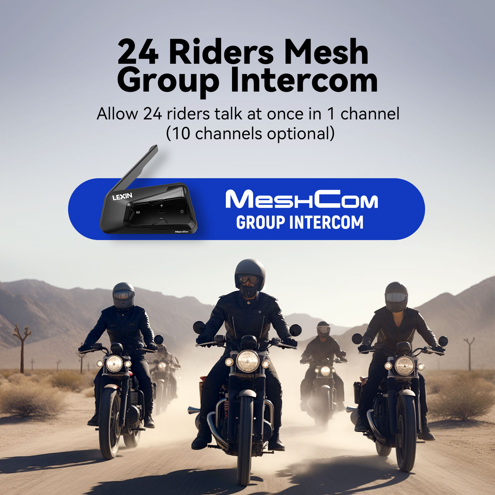 LEXIN-MeshCom Motocyklowy zest – Universal Motorcycle Helmet Intercom Headset recenzja i cena