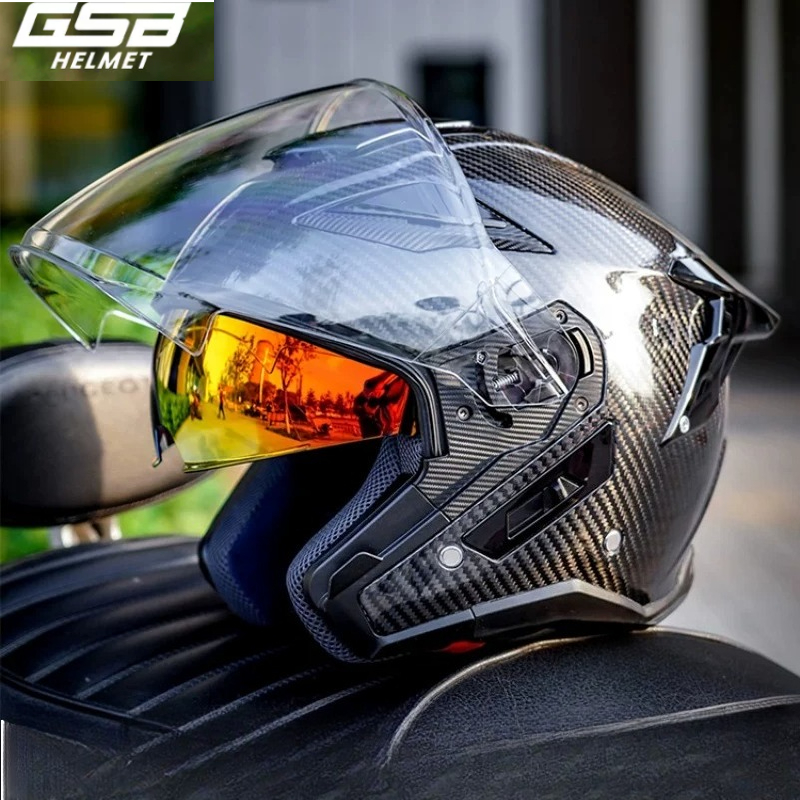 Kask motocyklowy GSB z włókna  – Carbon Fiber Lightweight Motorcycle Helmet recenzja i cena