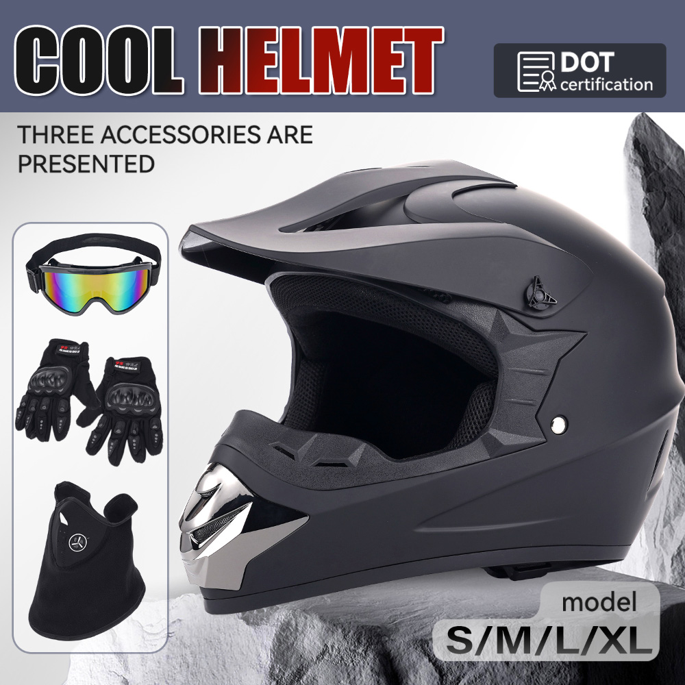 Kask motocyklowy terenowy, zes – Off Road Motocross Helmet Goggles Set recenzja i cena
