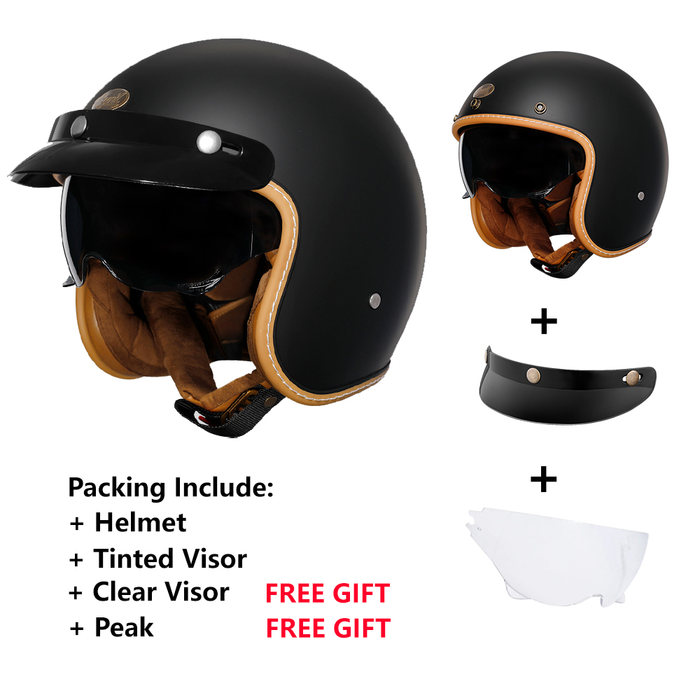 Retro kask motocyklowy typu op – Vintage Open Face Retro Helmet recenzja i cena