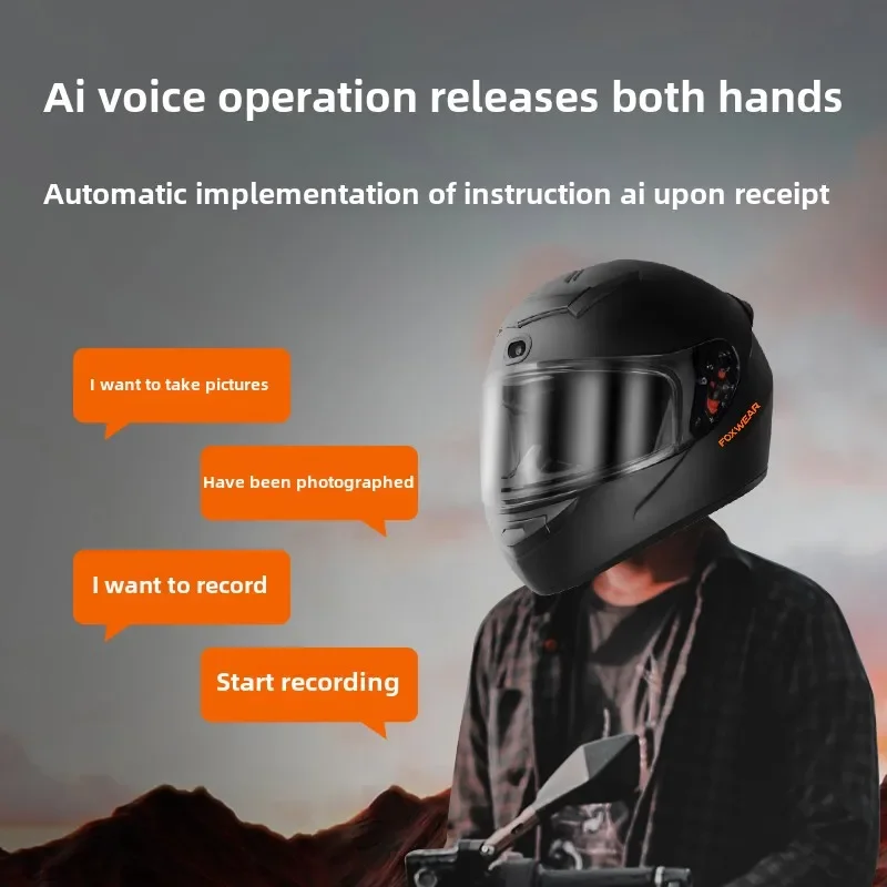 Kask motocyklowy AI Intelligen – Full Face Motorcycle Helmet With Bluetooth recenzja i cena