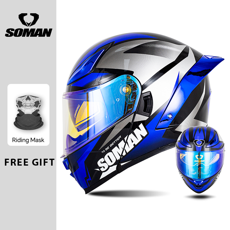 Kask motocyklowy SOMAN Modular – Dual Visor Motorcycle Racing Helmet recenzja i cena