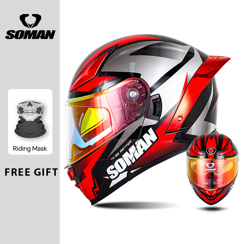 Kask motocyklowy SOMAN Modular – Dual Visor Motorcycle Racing Helmet recenzja i cena