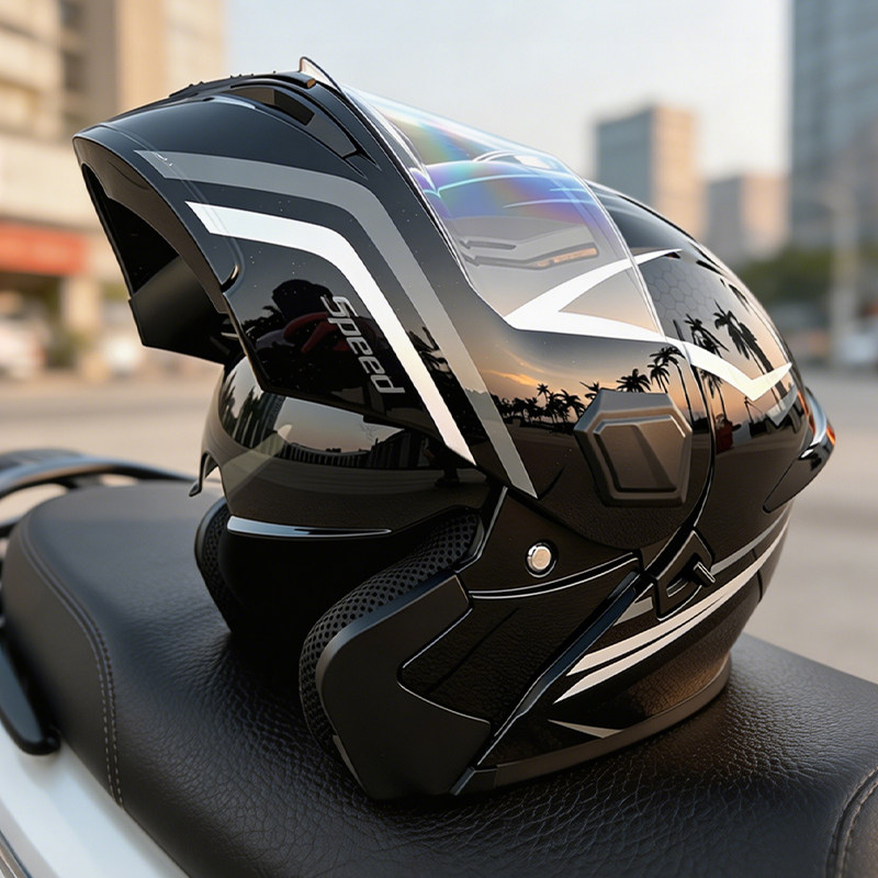 Kask motocyklowy modułowy z po – Modular Flip Up Motorcycle Helmet Dot Approved recenzja i cena