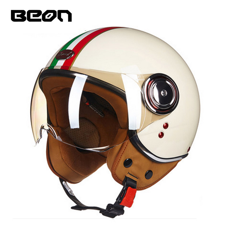 Kask motocyklowy otwarty BEON  – Vintage Open Face Retro Helmet recenzja i cena