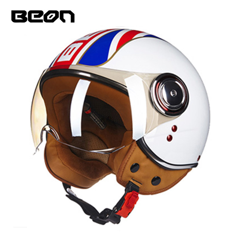 Kask motocyklowy otwarty BEON  – Vintage Open Face Retro Helmet recenzja i cena