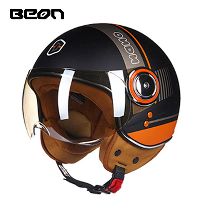 Kask motocyklowy otwarty BEON  – Vintage Open Face Retro Helmet recenzja i cena