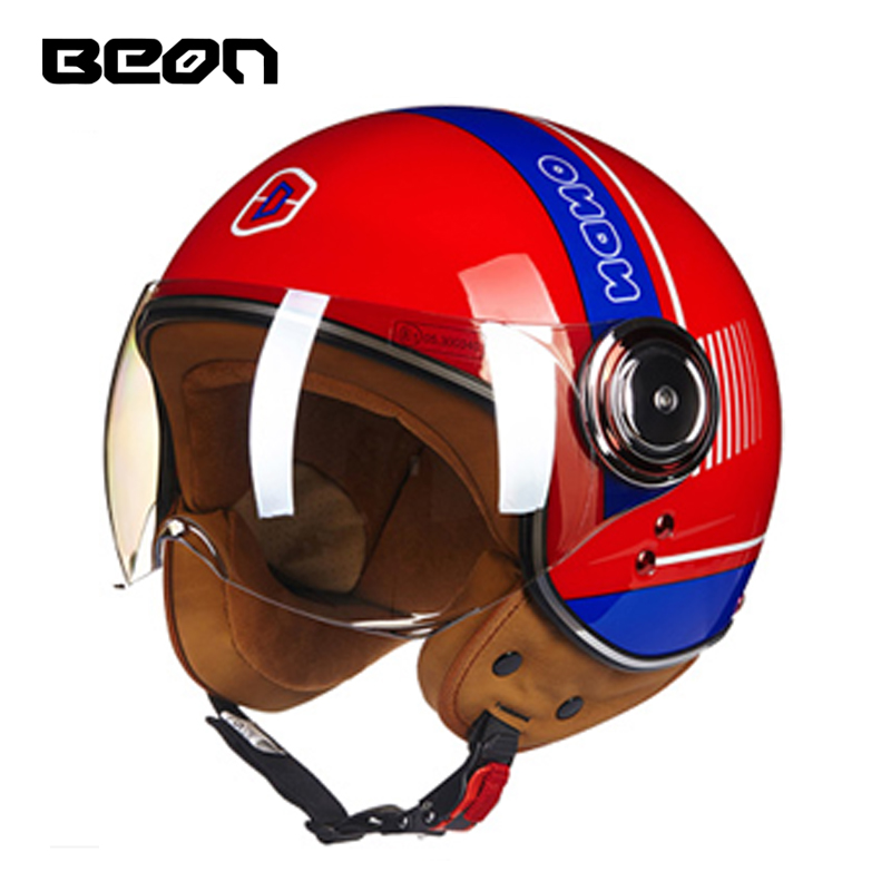 Kask motocyklowy otwarty BEON  – Vintage Open Face Retro Helmet recenzja i cena