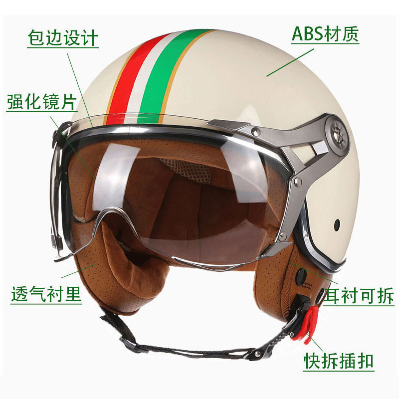Kaski motocyklowe DOT Open Fac – Vintage Open Face Retro Helmet recenzja i cena