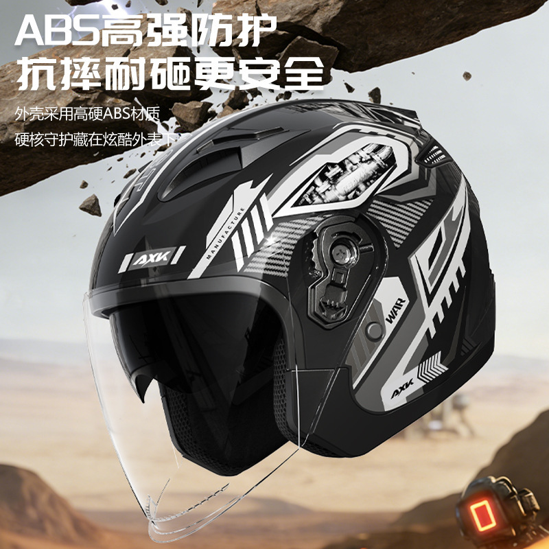 Kaski motocyklowe retro 3/4 ot – Dual Visor Motorcycle Racing Helmet recenzja i cena